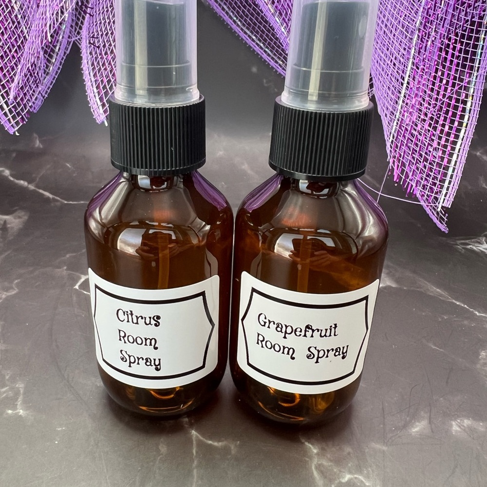 Citrus & Grapefruit Room Spray Set - Natural Amber Bottles